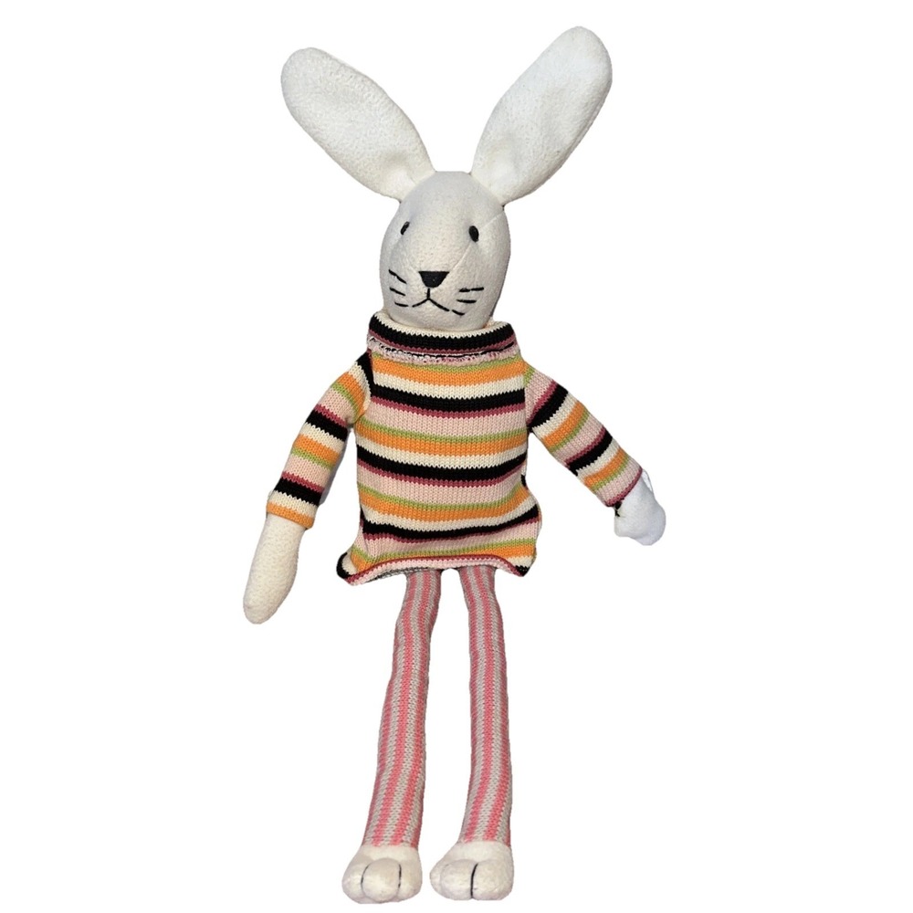 ANTHROPOLOGIE Bunny Rabbit Easter Wearing Sweater Stuffed Animal‎